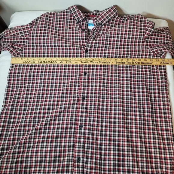 Men's Columbia Plaid Red/Black/White Button Down Shirt sz XXL 216 - Picture 5 of 10